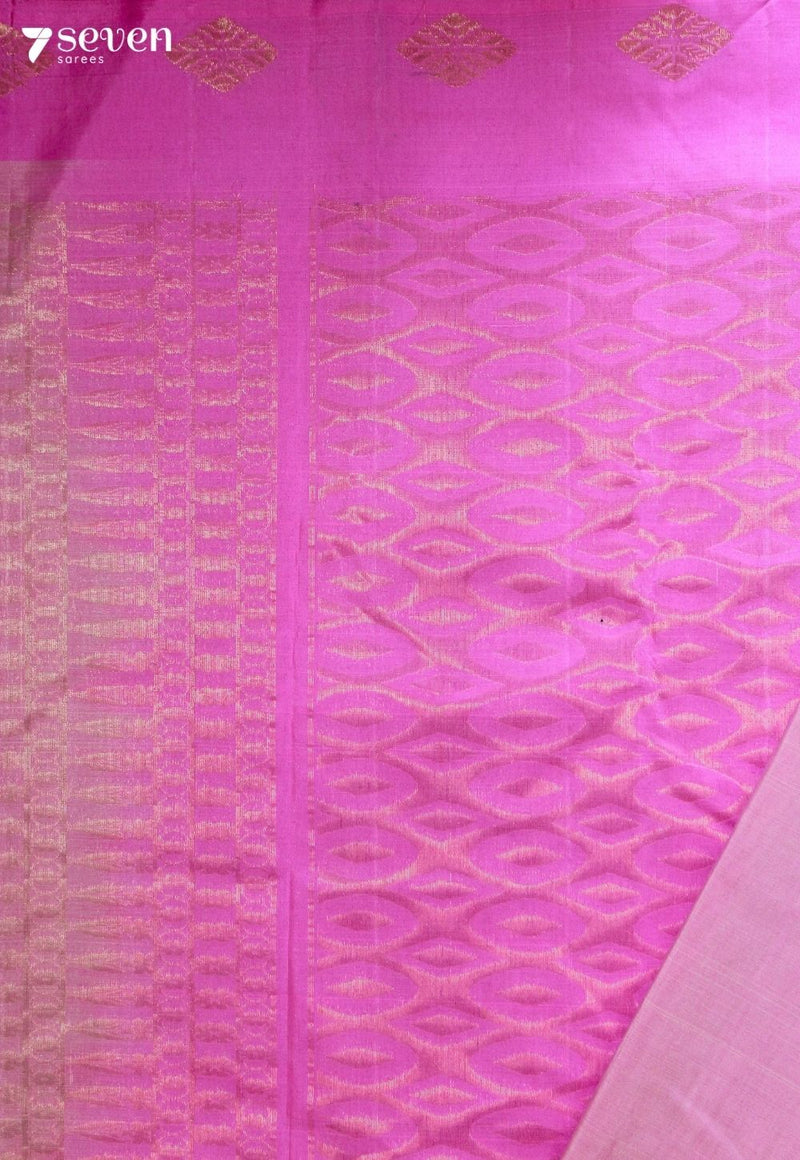 Yavetha Signature Seven Handloom Pink Bangalore Pure Silk Cotton Saree