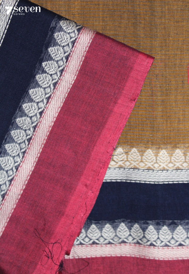 Dharika Signature Seven Handloom Brown Bangalore Pure Cotton Saree