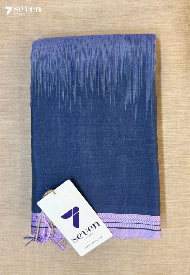Dusky Clouds Seven Handloom Navy Bangalore Pure Cotton Saree