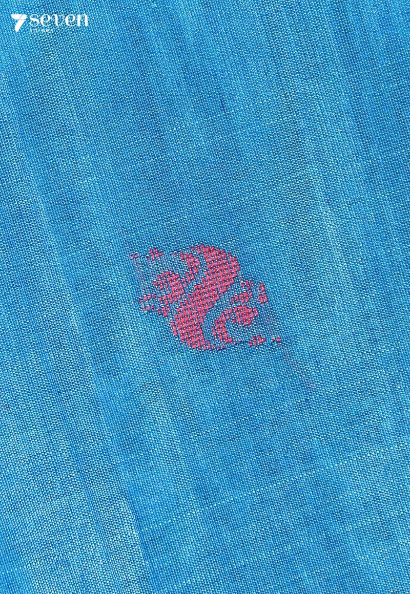 Inyara Signature Seven Handloom Blue Bangalore Pure Silk Cotton Saree