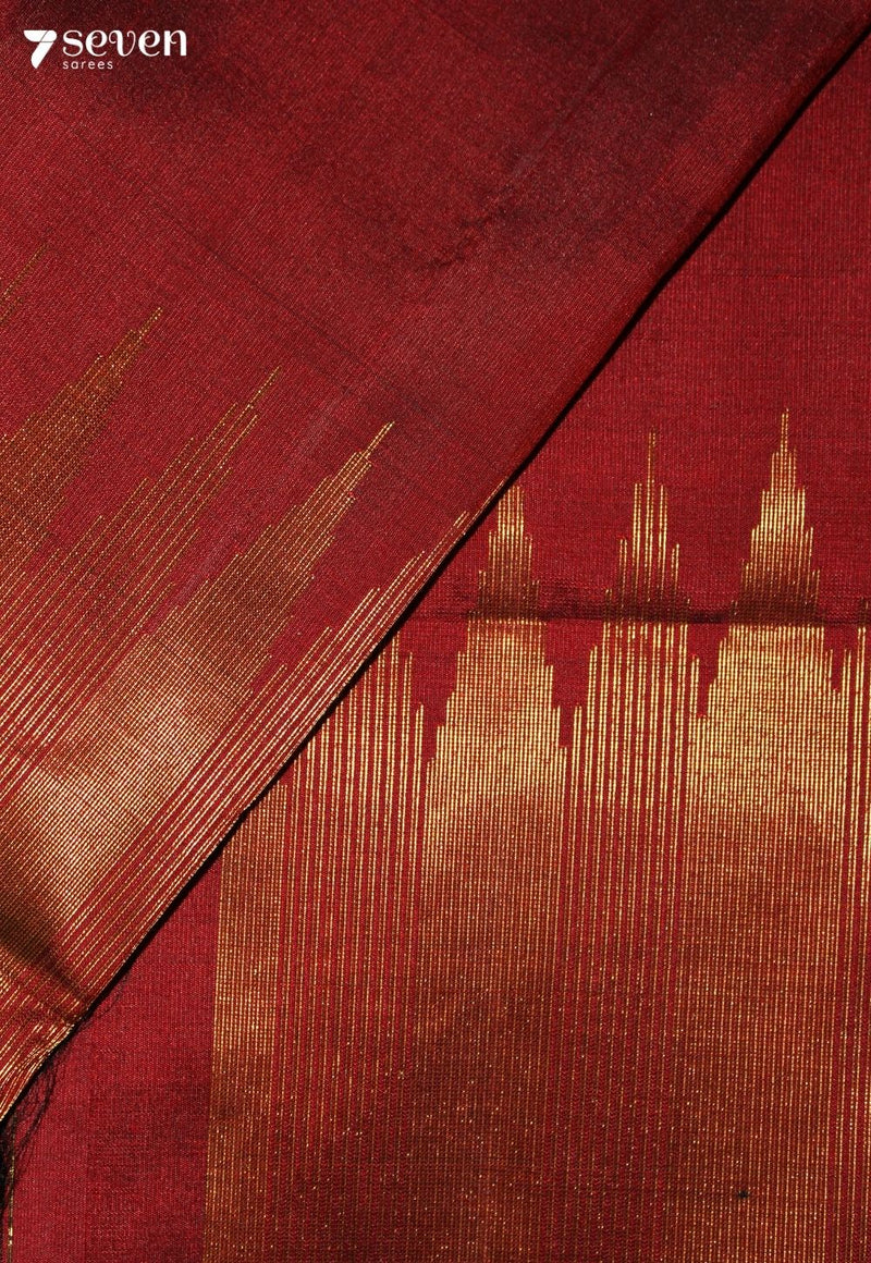 Aruvani Signature Seven Handloom Maroon Bangalore Pure Silk Saree|Silk Mark Certified