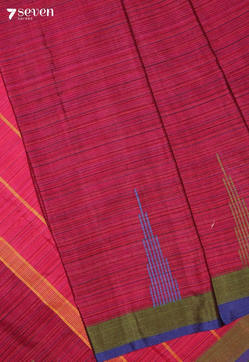 Yavani Signature Seven Handloom Pink Bangalore Pure Cotton Saree