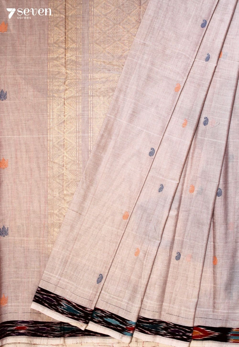 Vaaruni Signature Seven Handloom Pink-Grey Bangalore Pure Cotton Saree
