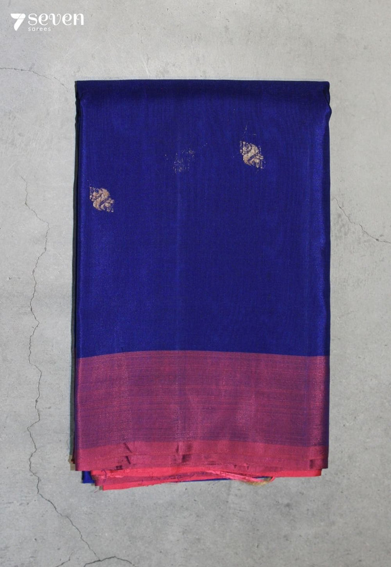 Yelvaya Signature Seven Handloom Blue Bangalore Pure Silk Cotton Saree