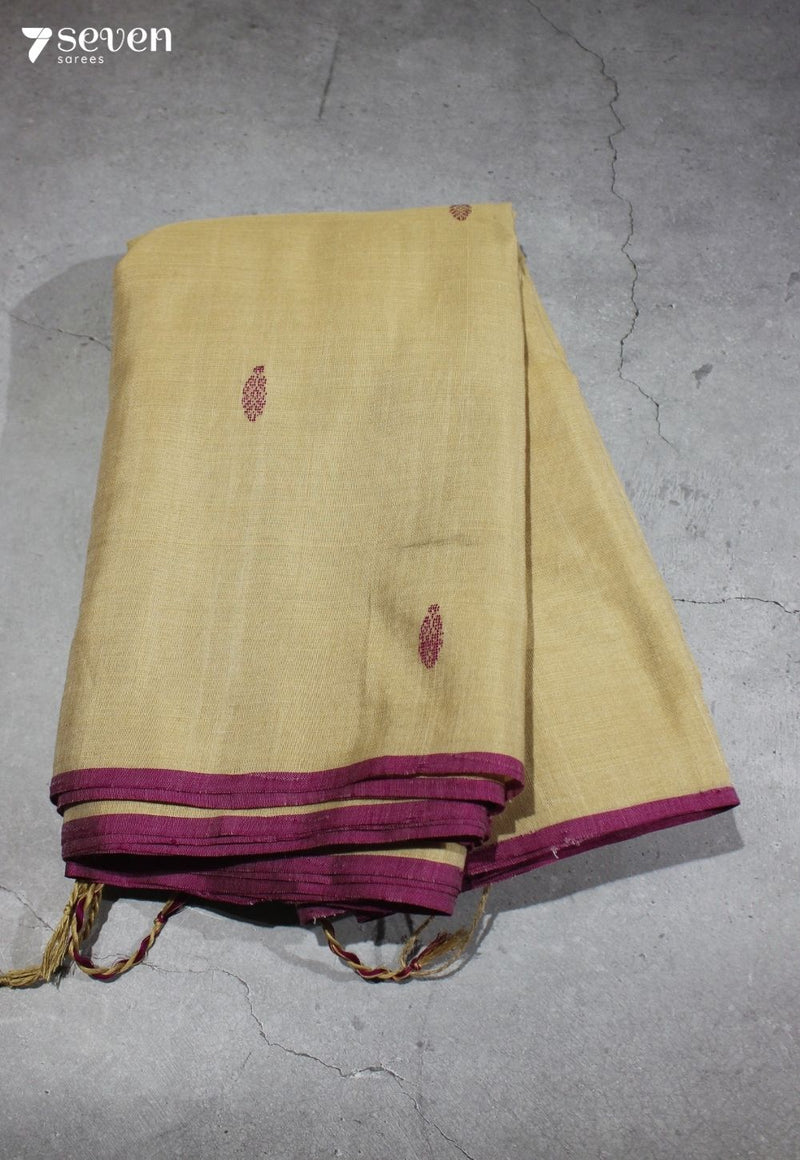 Amodini Signature Seven Handloom Khakhi Bangalore Pure Cotton Saree
