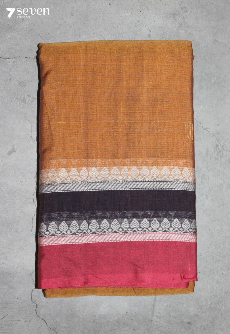 Dhyara Signature Seven Handloom Mustard Bangalore Pure Cotton Saree