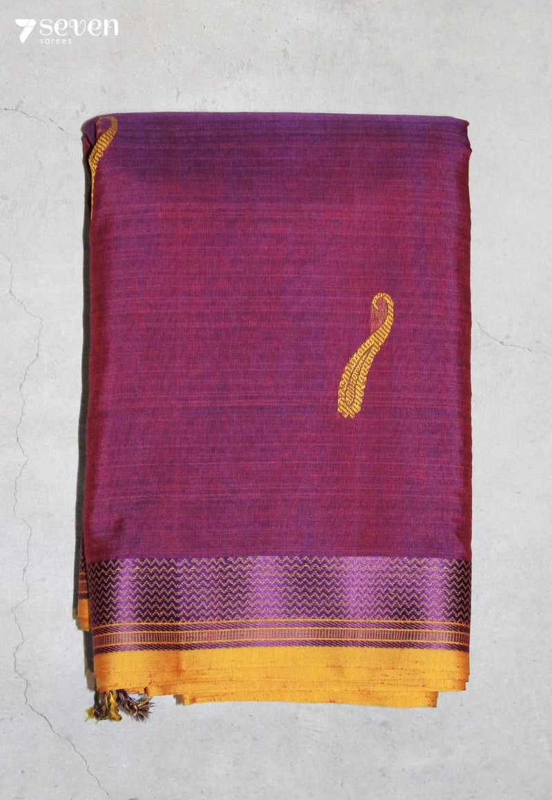 Oorvitha Signature Seven Handloom Purple Bangalore Pure Cotton Saree