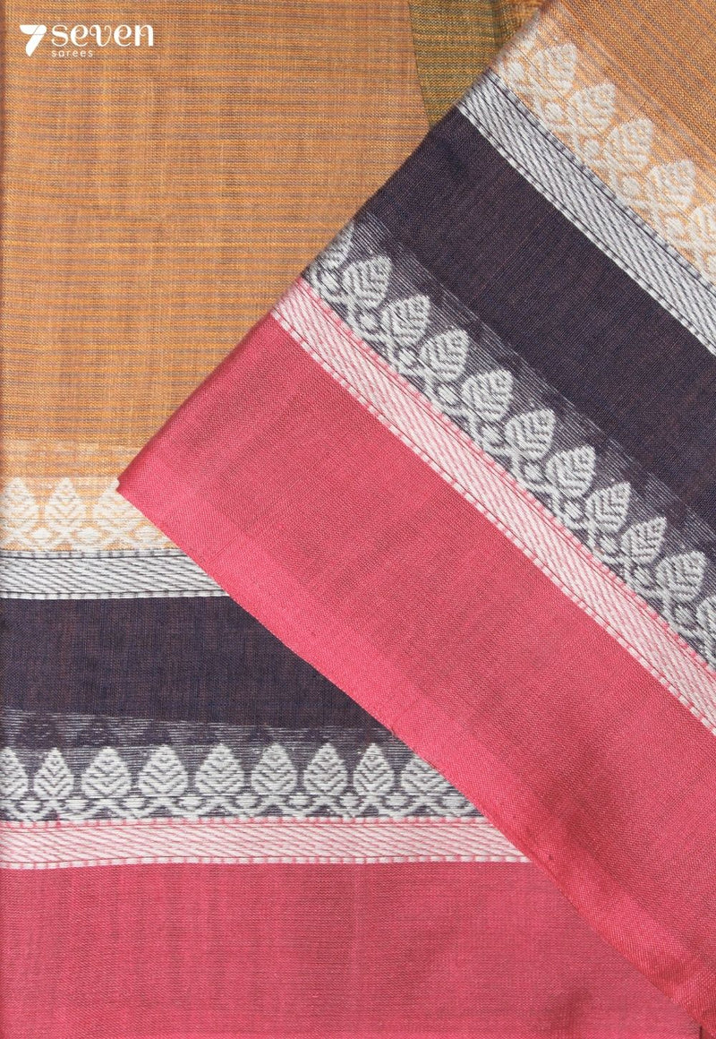 Dhyara Signature Seven Handloom Mustard Bangalore Pure Cotton Saree