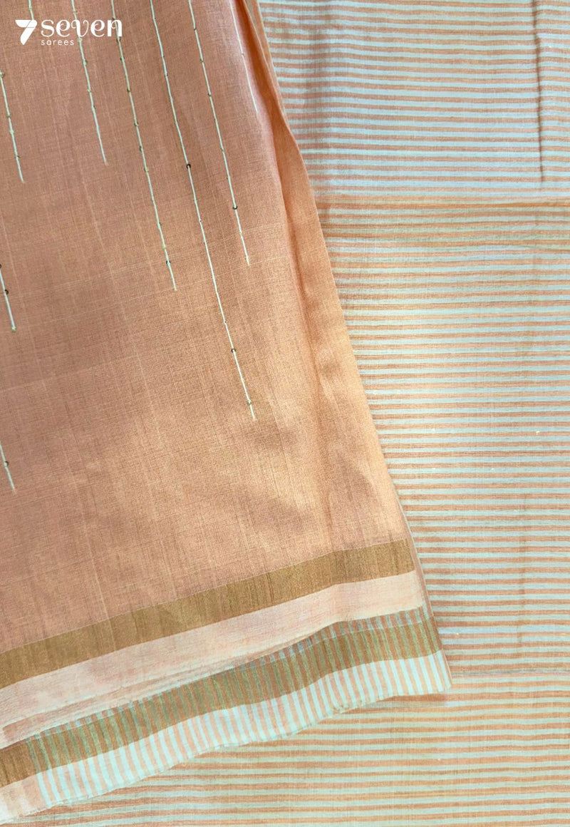 Khus Chattisgarh Cream Pure Tussar Silk Saree | Silk Mark Certified