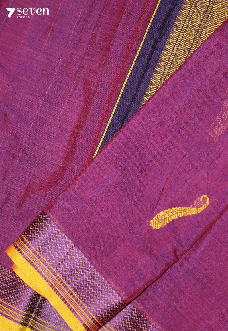 Oorvitha Signature Seven Handloom Purple Bangalore Pure Cotton Saree