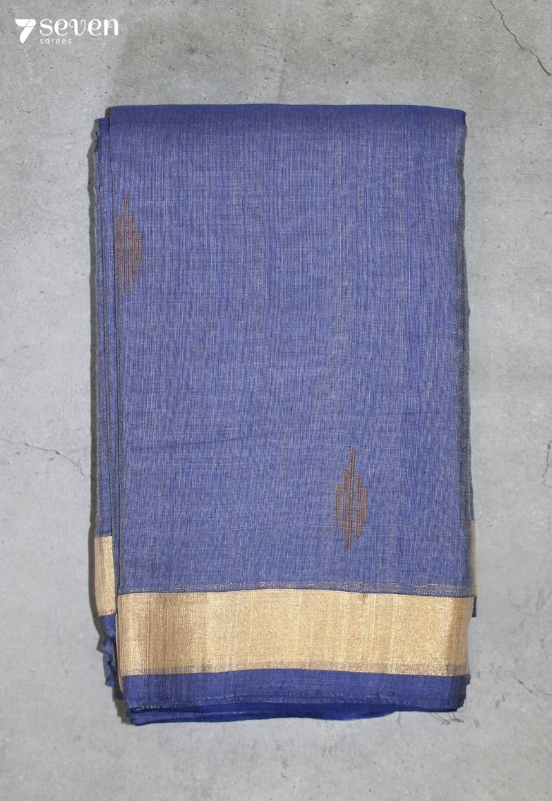 Rihara Signature Seven Handloom Blue Bangalore Pure Cotton Saree