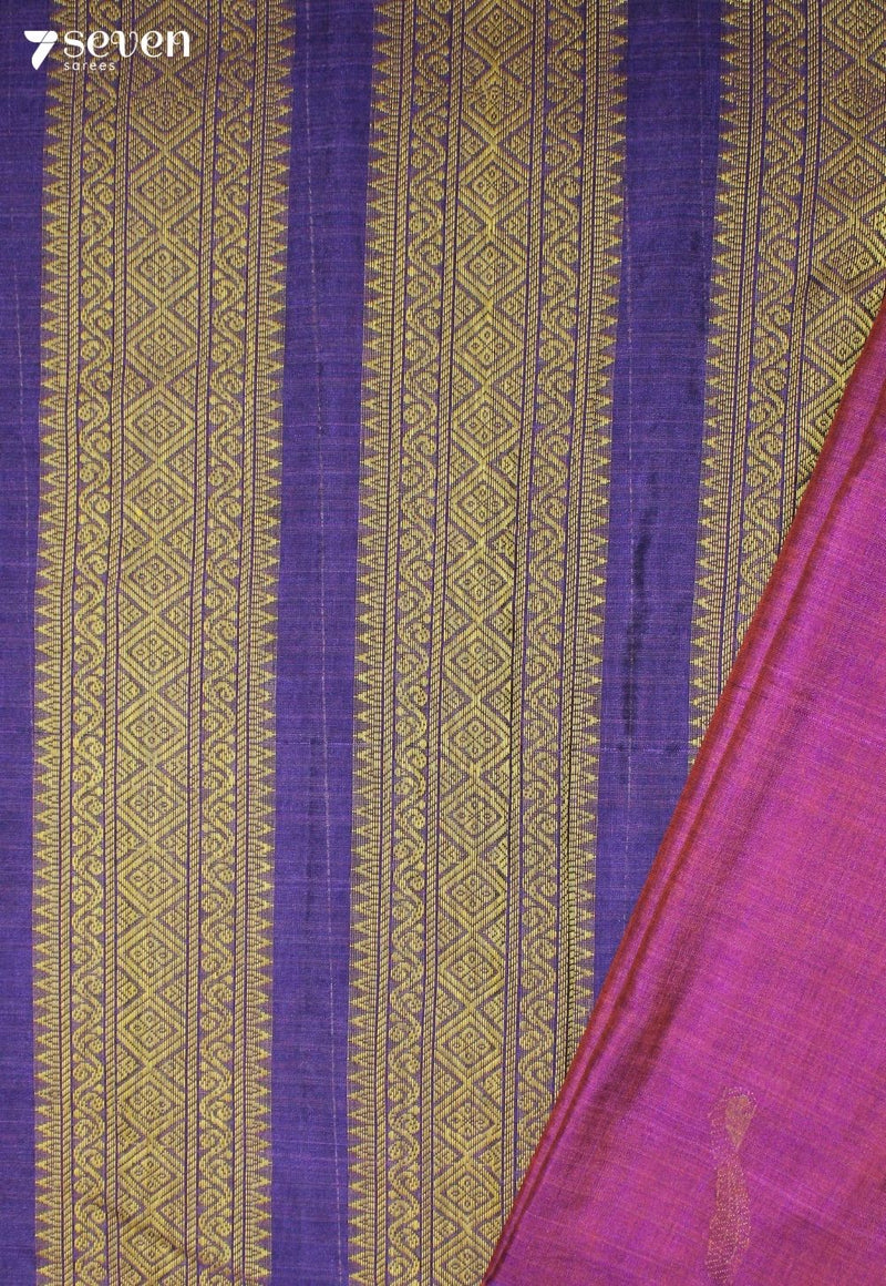 Oorvitha Signature Seven Handloom Purple Bangalore Pure Cotton Saree