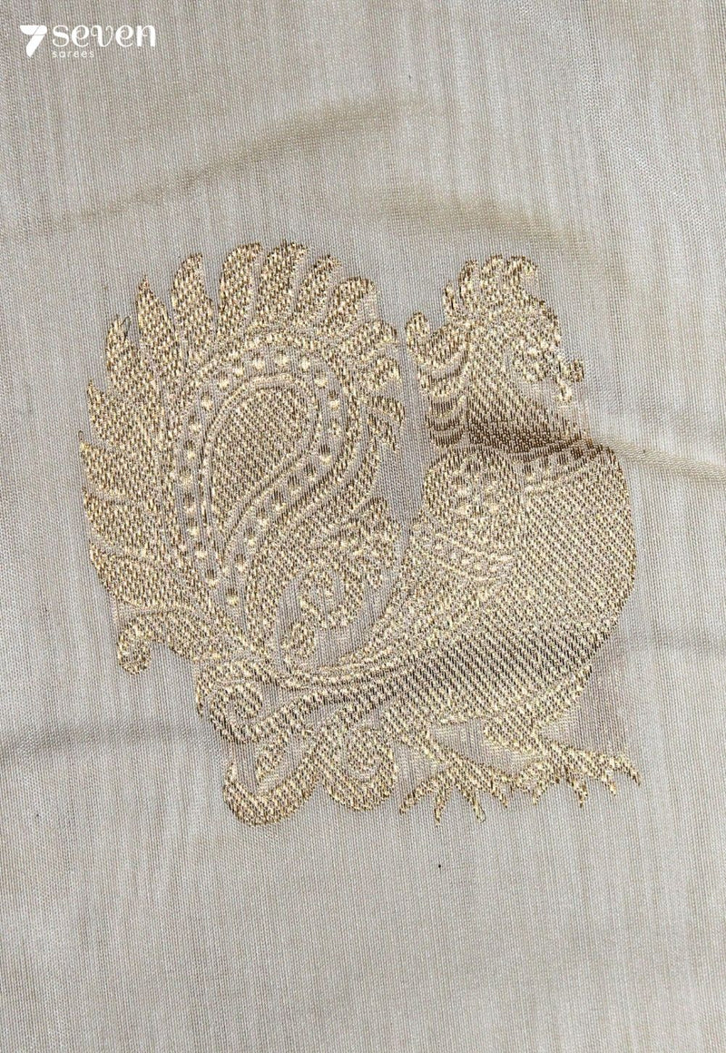 Ayyara Signature Seven Handloom Off-White Bangalore Pure Silk Cotton Saree
