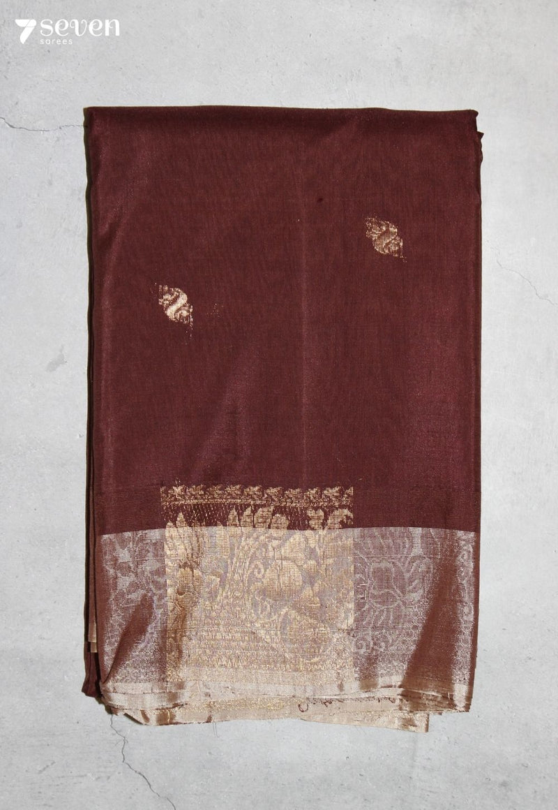 Elarvi Signature Seven Handloom Brown Bangalore Pure Silk Cotton Saree