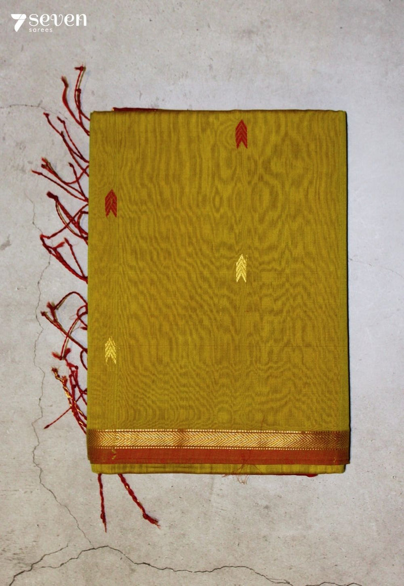 Kalrini Maheshwari Handloom Yellow Silk Cotton Saree