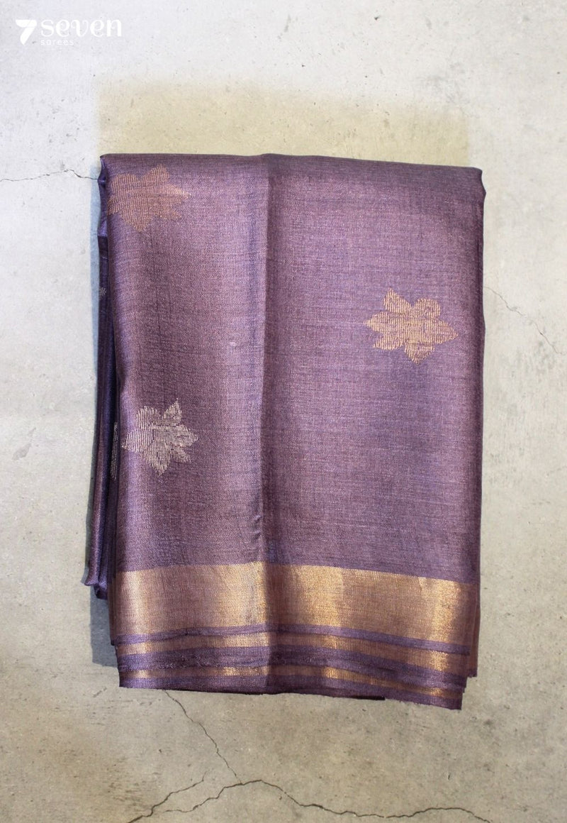 Deep Rooted Handloom Lavendar Pure Tussar Silk(Kosa) Saree| Silk Mark Certified