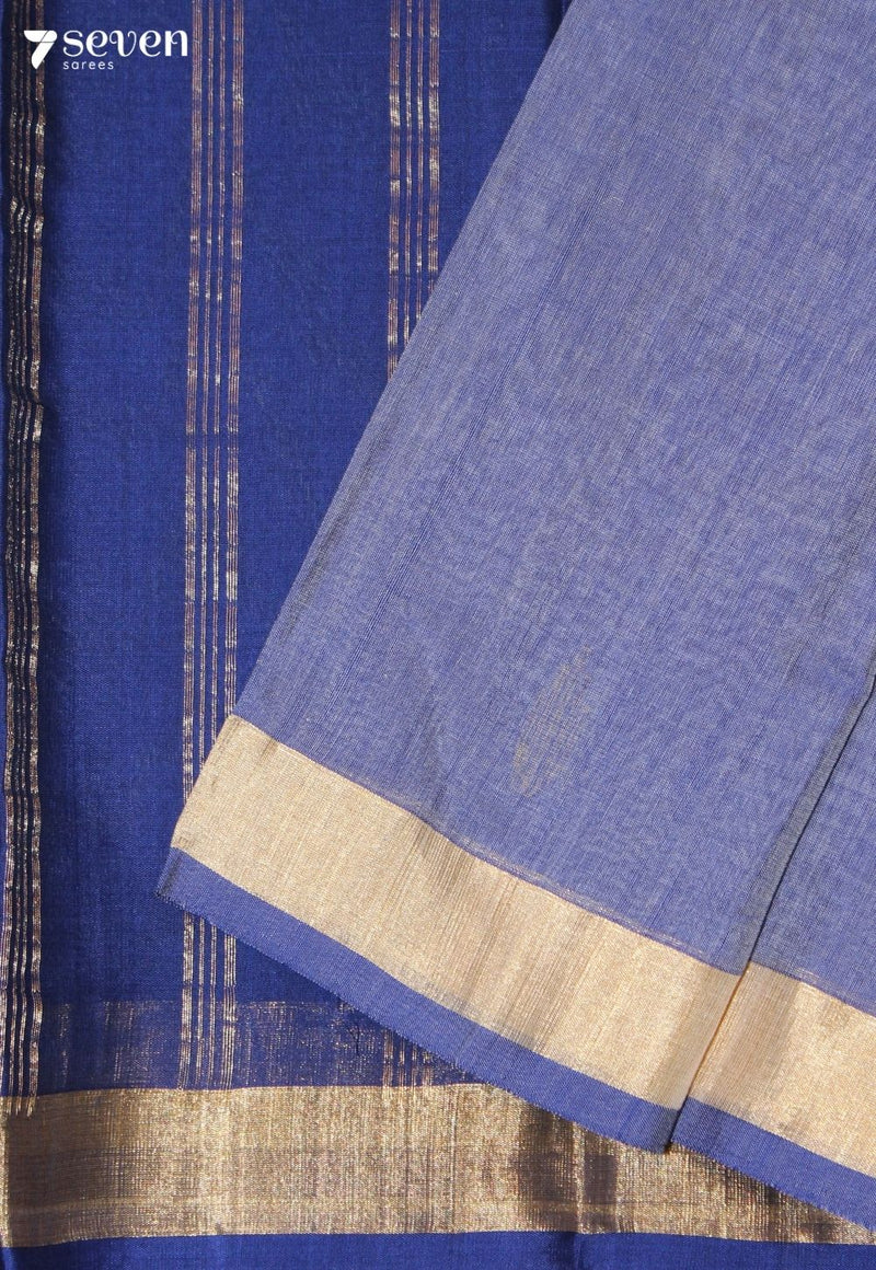 Rihara Signature Seven Handloom Blue Bangalore Pure Cotton Saree