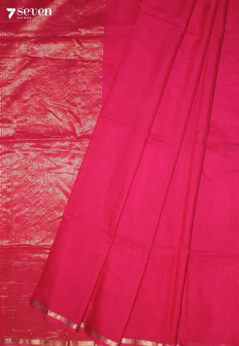 Liraya Maheshwari Handloom Red Silk Cotton Saree
