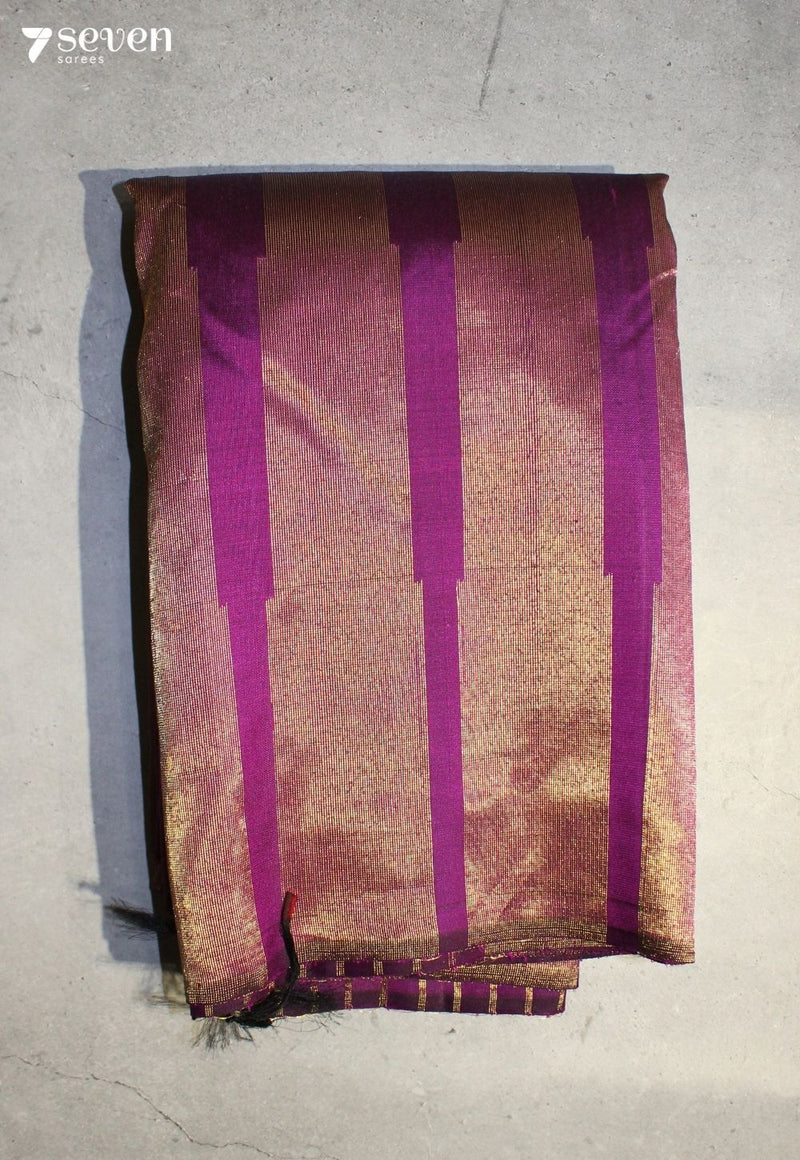 Tavira Signature Seven Handloom Dark Pink Bangalore Pure Silk Saree|Silk Mark Certified