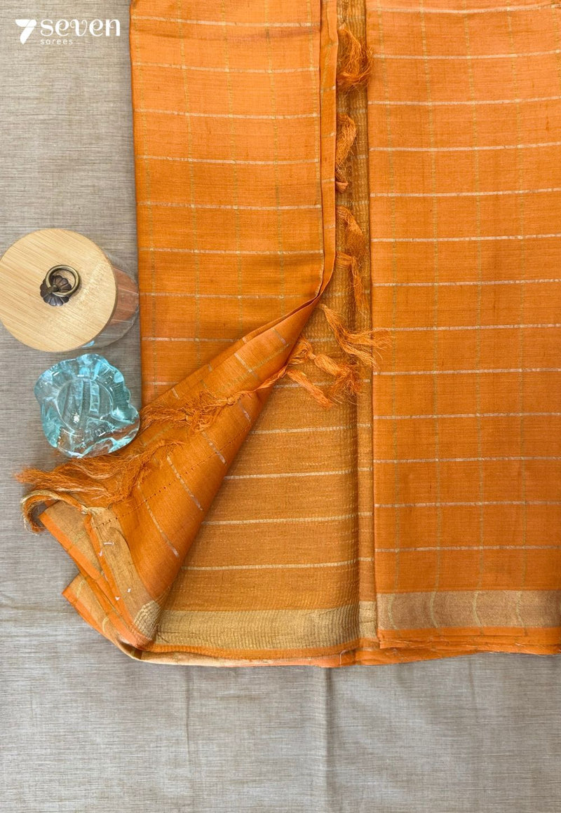 Special Seven Chattisgarh Yellow Pure Tussar Silk Saree | Silk Mark Certified