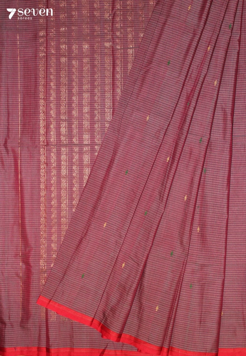 Veymira Signature Seven Handloom Pink Bangalore Pure Cotton Saree