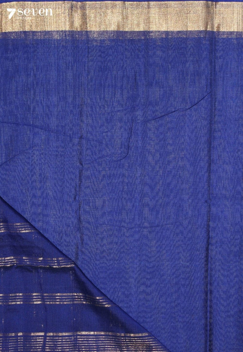 Rihara Signature Seven Handloom Blue Bangalore Pure Cotton Saree