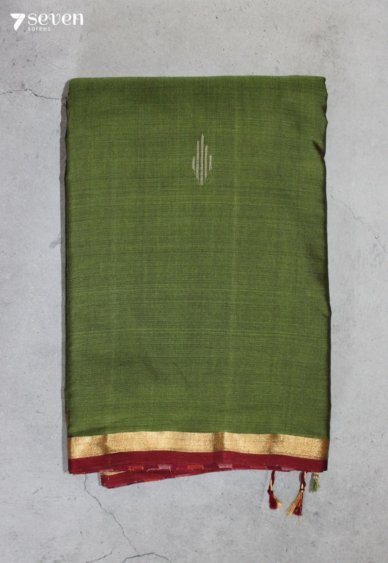 Tuhira Signature Seven Handloom Green Bangalore Pure Cotton Saree