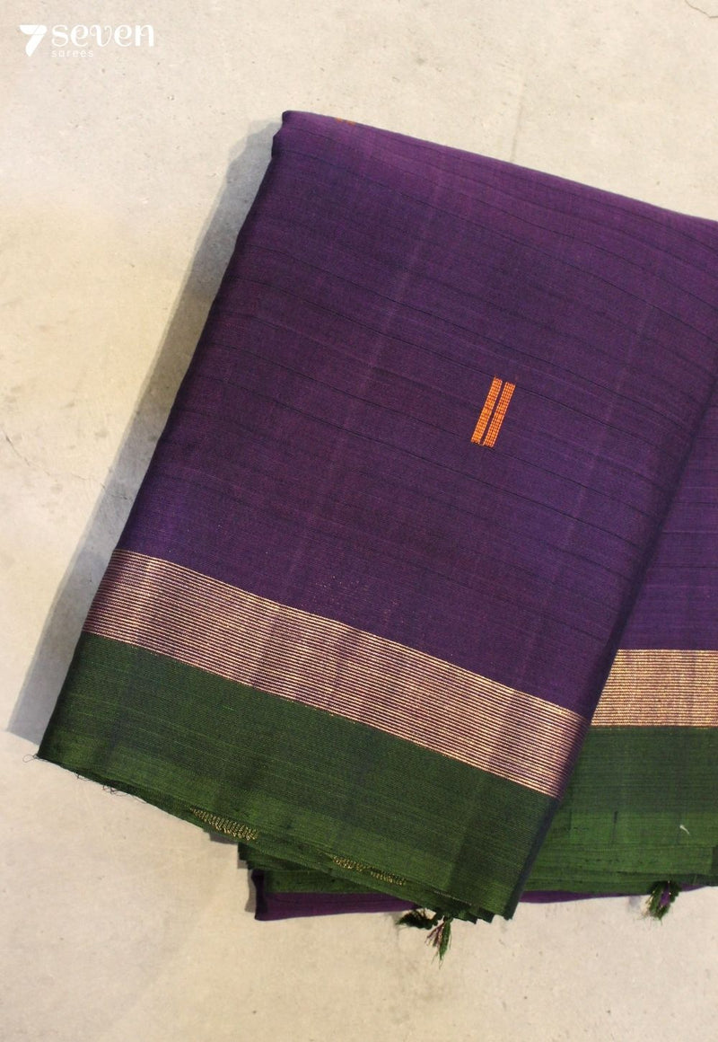 Jalvaya Signature Seven Handloom Purple Bangalore Pure Cotton Saree
