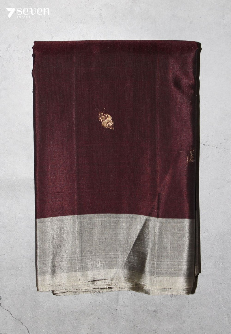 Dhravya Signature Seven Handloom Brown Bangalore Pure Silk Cotton Saree