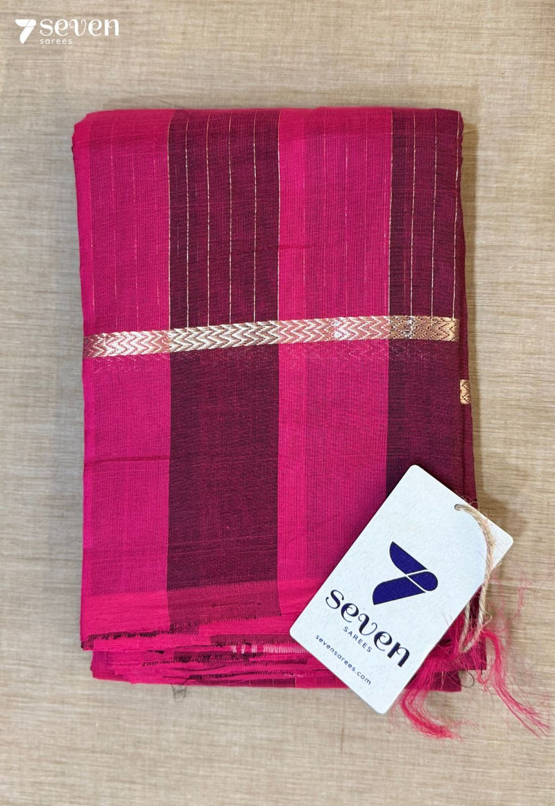 Cinnamon Kashi Signature Seven Handloom Pink Bangalore Vegan Silk Saree