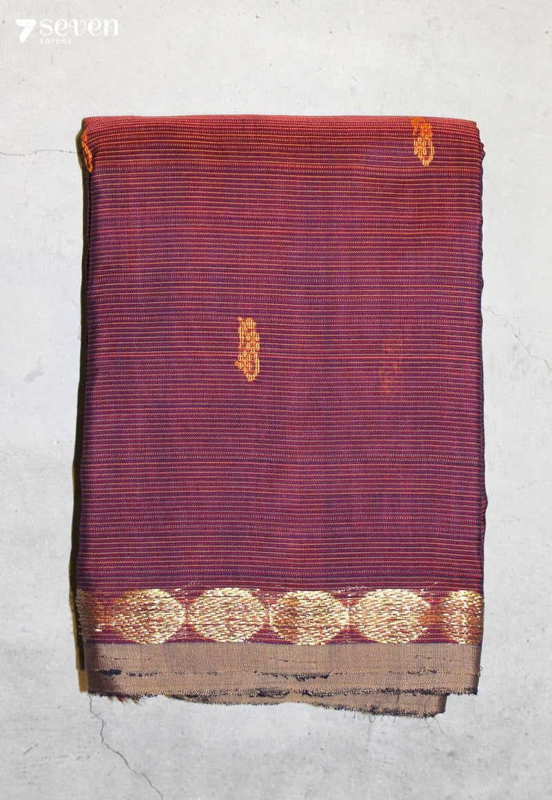 Iravya Signature Seven Handloom Red Bangalore Pure Cotton Saree