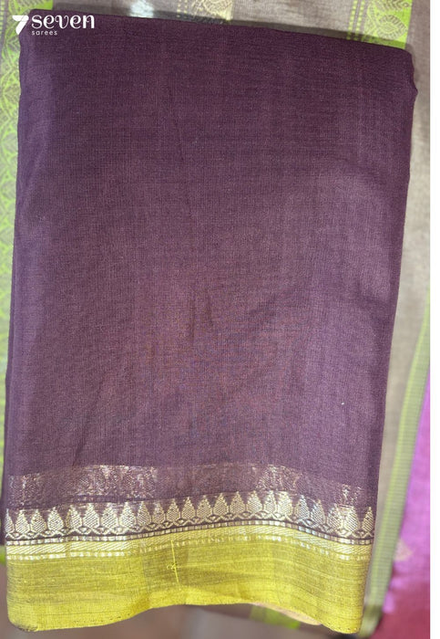 Ira Signature Seven Handloom Dark Brown Bangalore Pure Cotton Saree