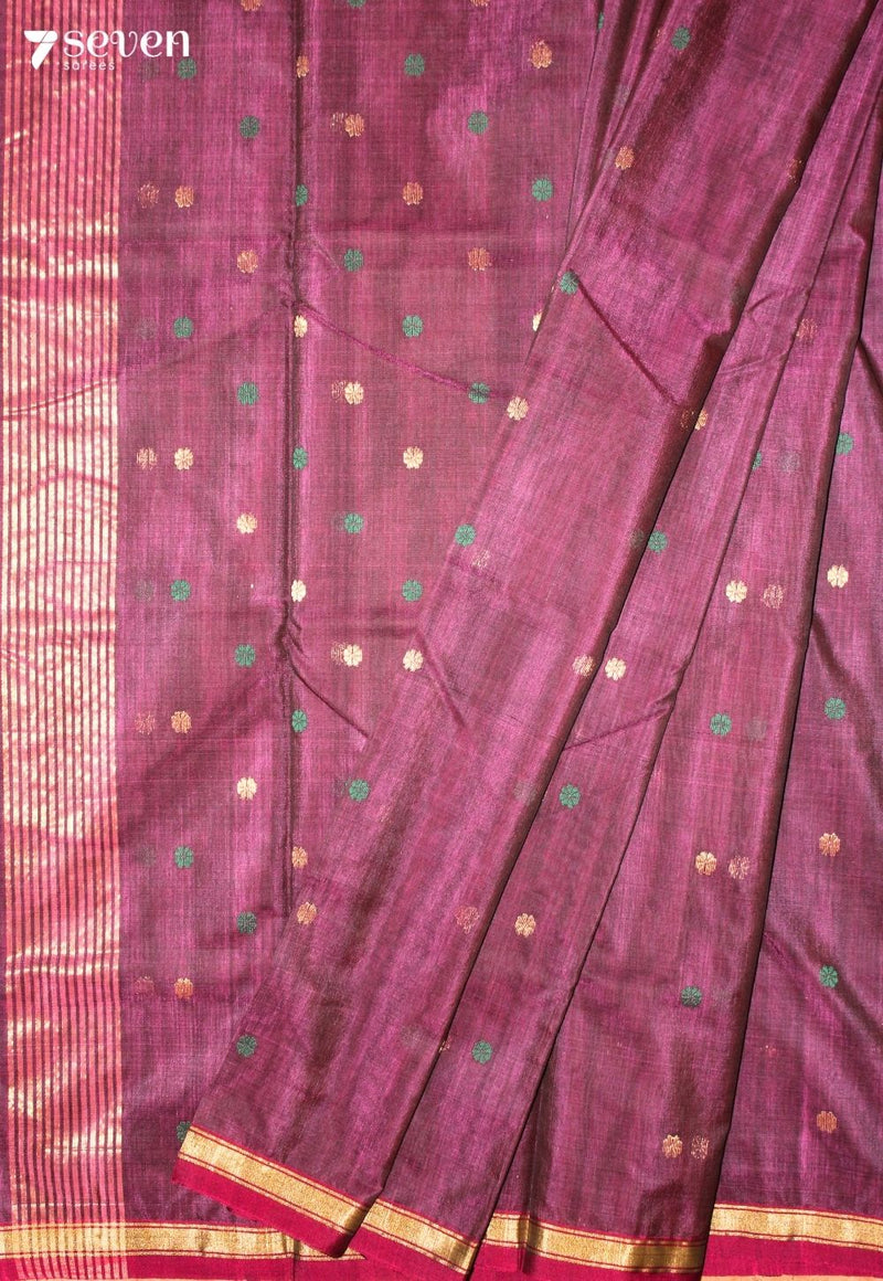 Nishera Chanderi Handloom Dark Pink Silk Cotton Saree