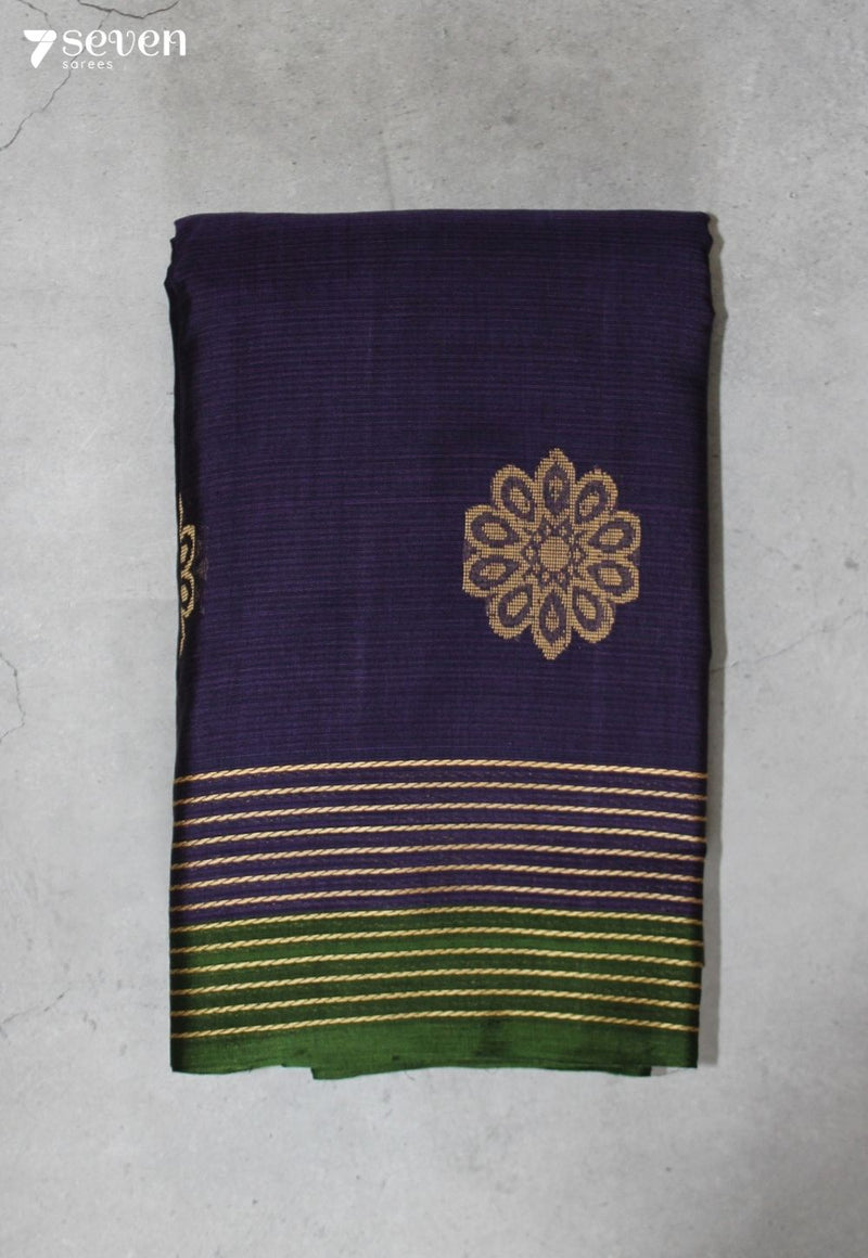 Dhurmeya Signature Seven Handloom Blue Bangalore Pure Cotton Saree