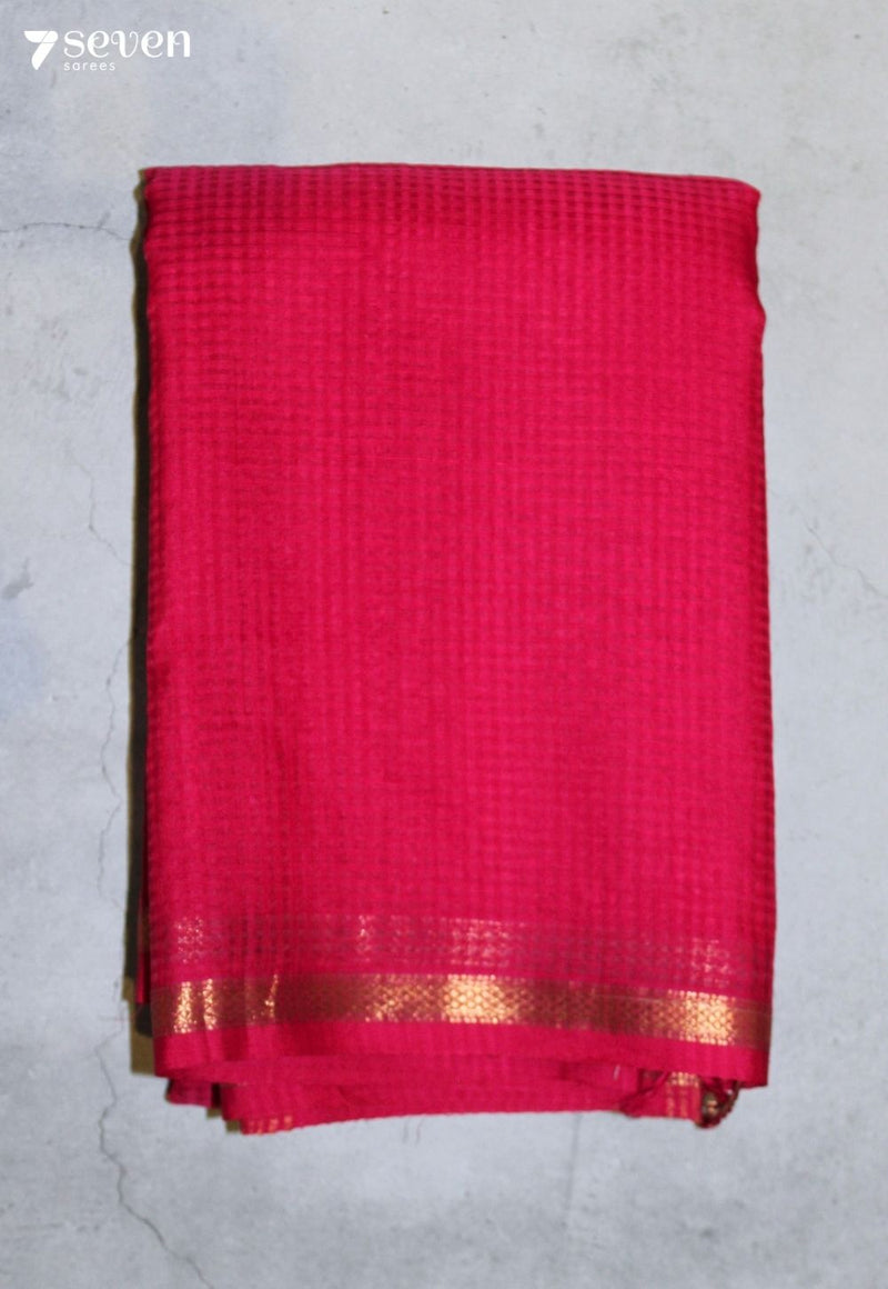 Liraya Maheshwari Handloom Red Silk Cotton Saree