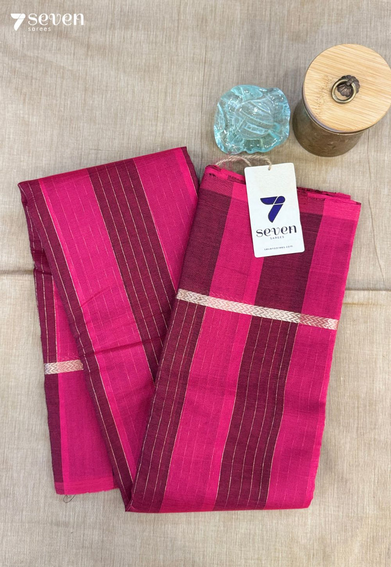 Cinnamon Kashi Signature Seven Handloom Pink Bangalore Vegan Silk Saree