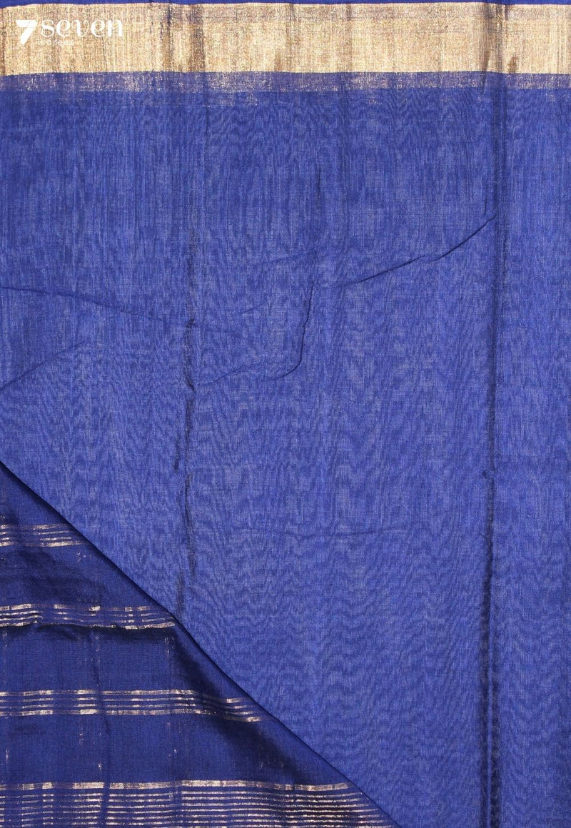Saanjavi Signature Seven Handloom Blue Bangalore Pure Cotton Saree
