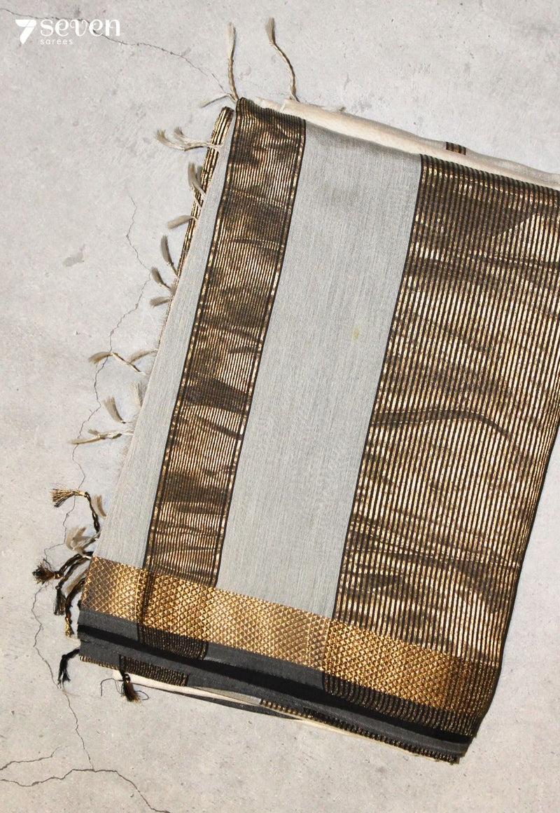 Rohmira Maheshwari Handloom Off White Silk Cotton Saree