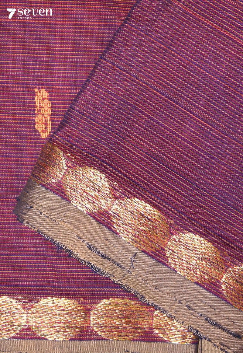 Iravya Signature Seven Handloom Red Bangalore Pure Cotton Saree