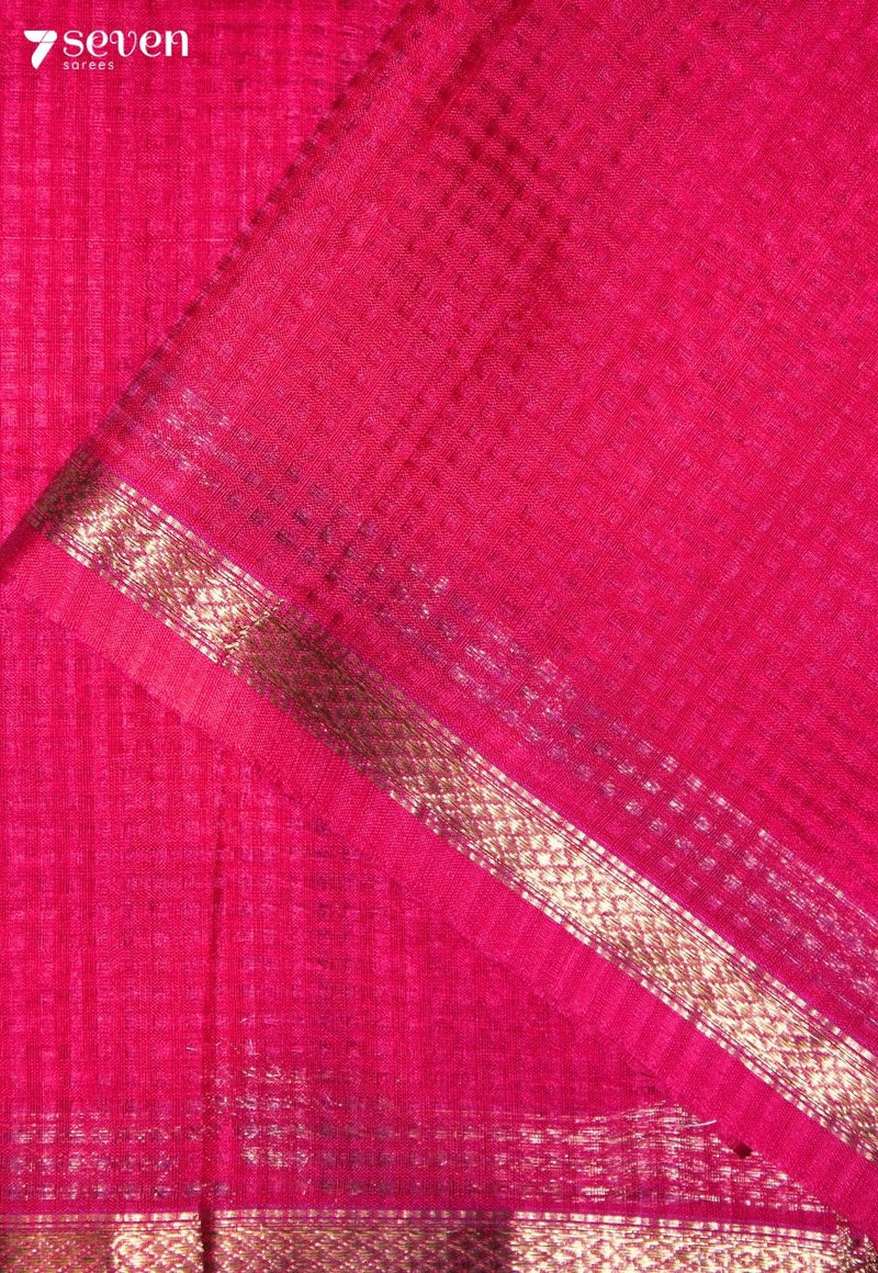Liraya Maheshwari Handloom Red Silk Cotton Saree