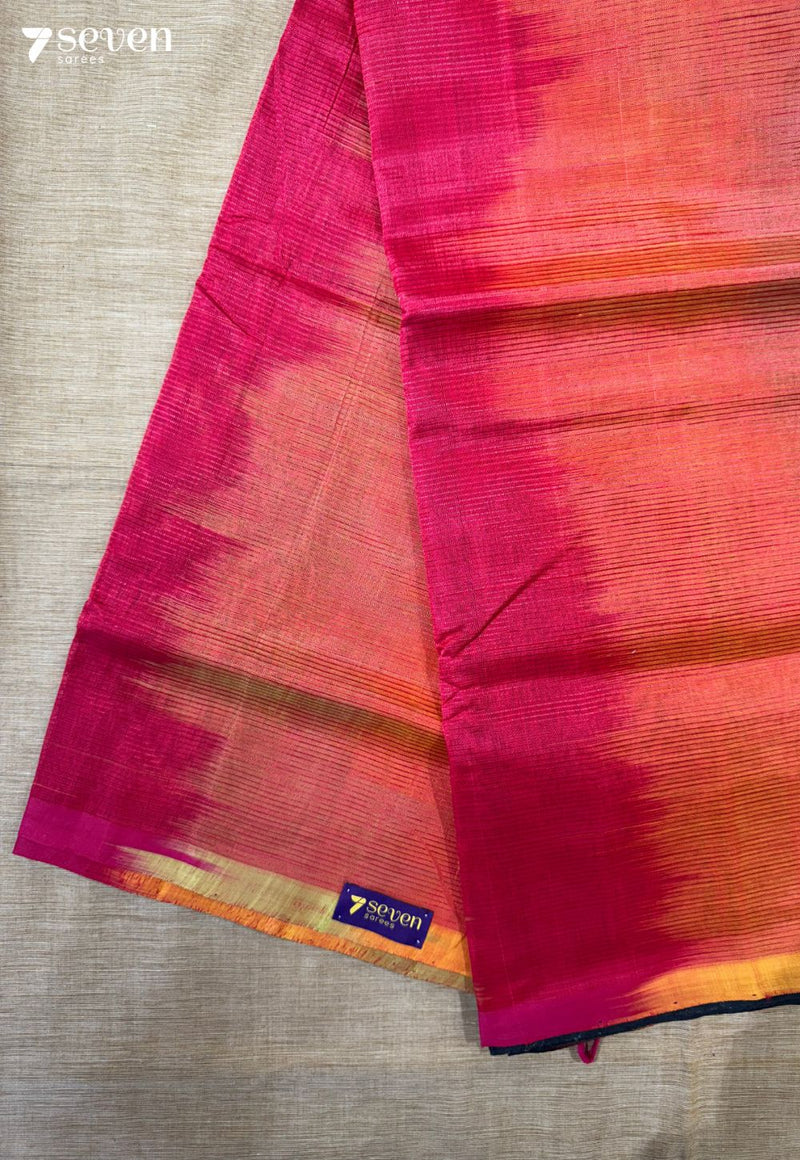 Akasa Mangalagiri Handloom Orange Vegan Silk Saree