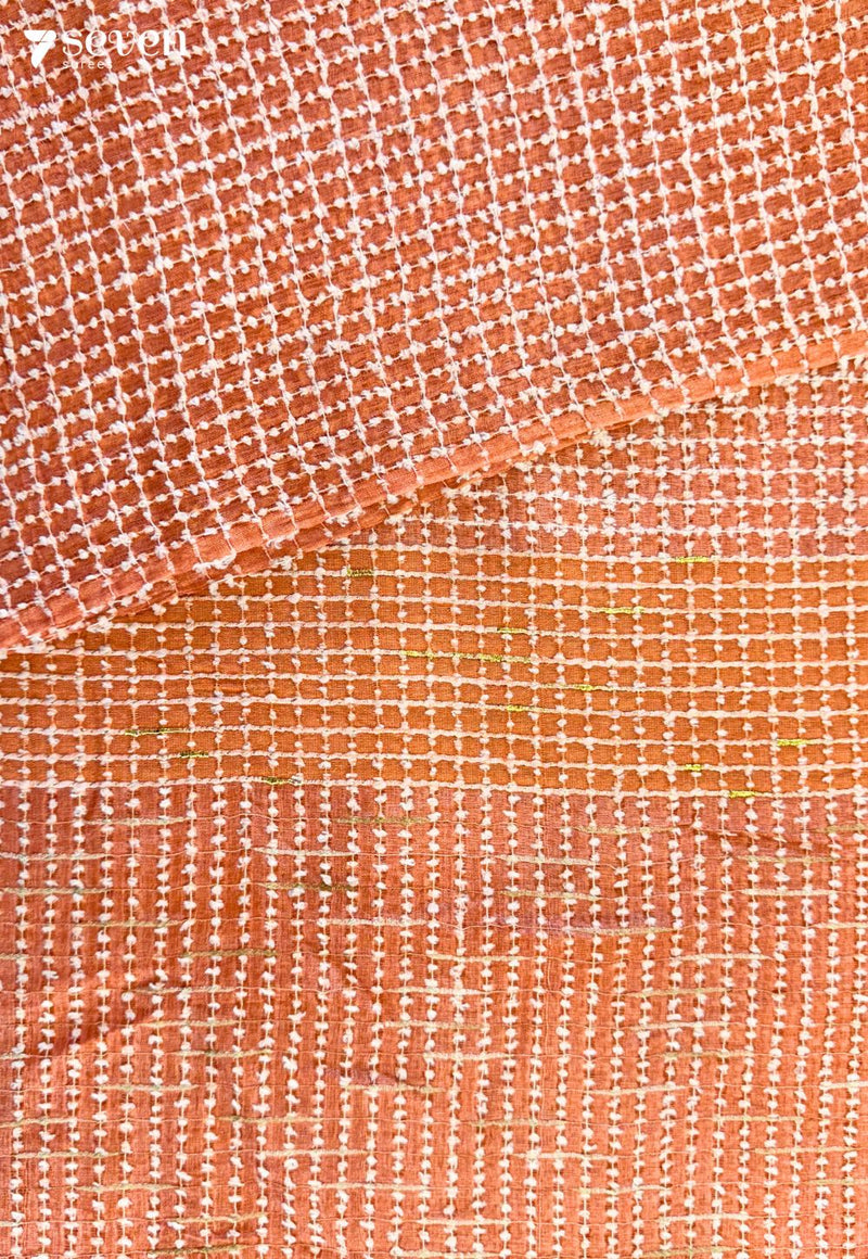 Grapefruit Chattisgarh Orange Pure Tussar Silk Saree | Silk Mark Certified