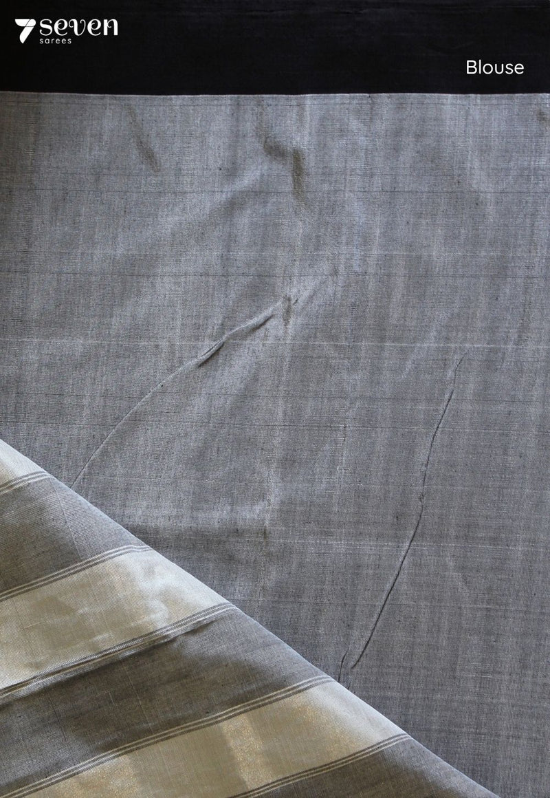 Tanirika Signature Seven Handloom Grey Bangalore Pure Silk Cotton Saree