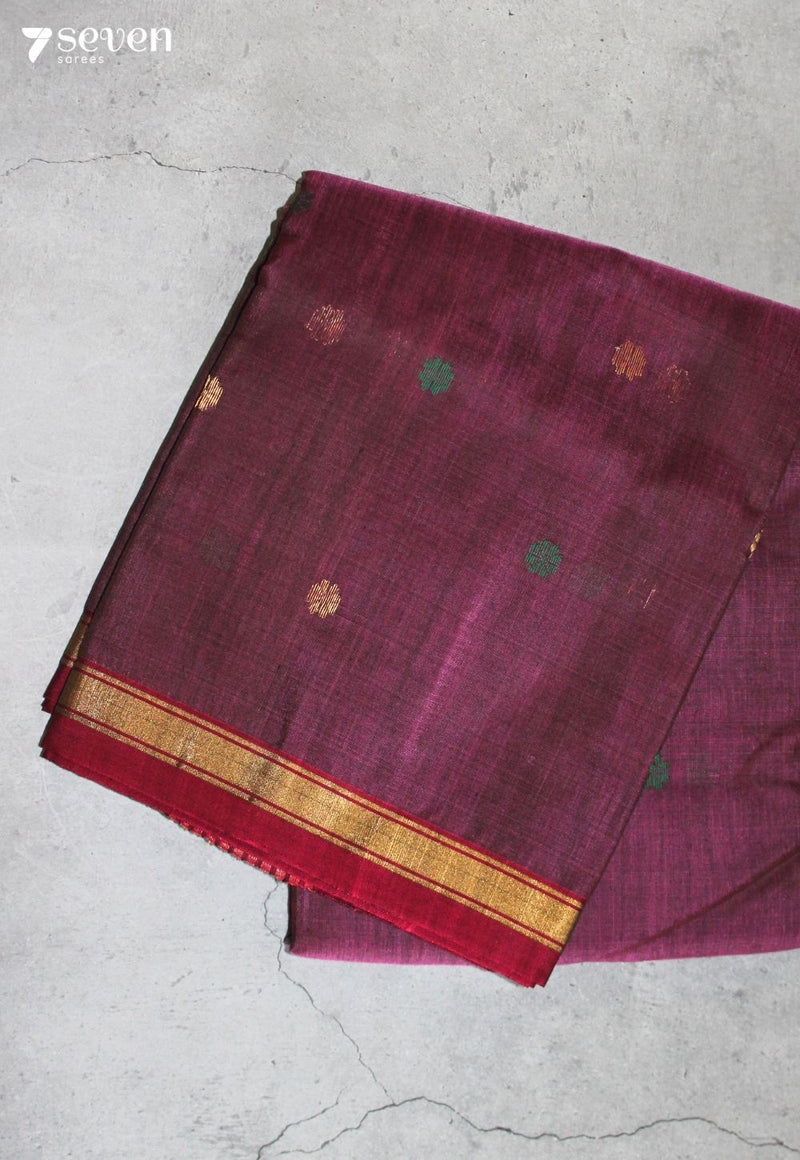 Nishera Chanderi Handloom Dark Pink Silk Cotton Saree