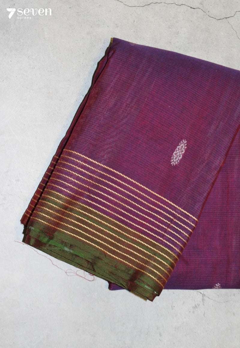 Avraya Signature Seven Handloom Purple Bangalore Pure Cotton Saree