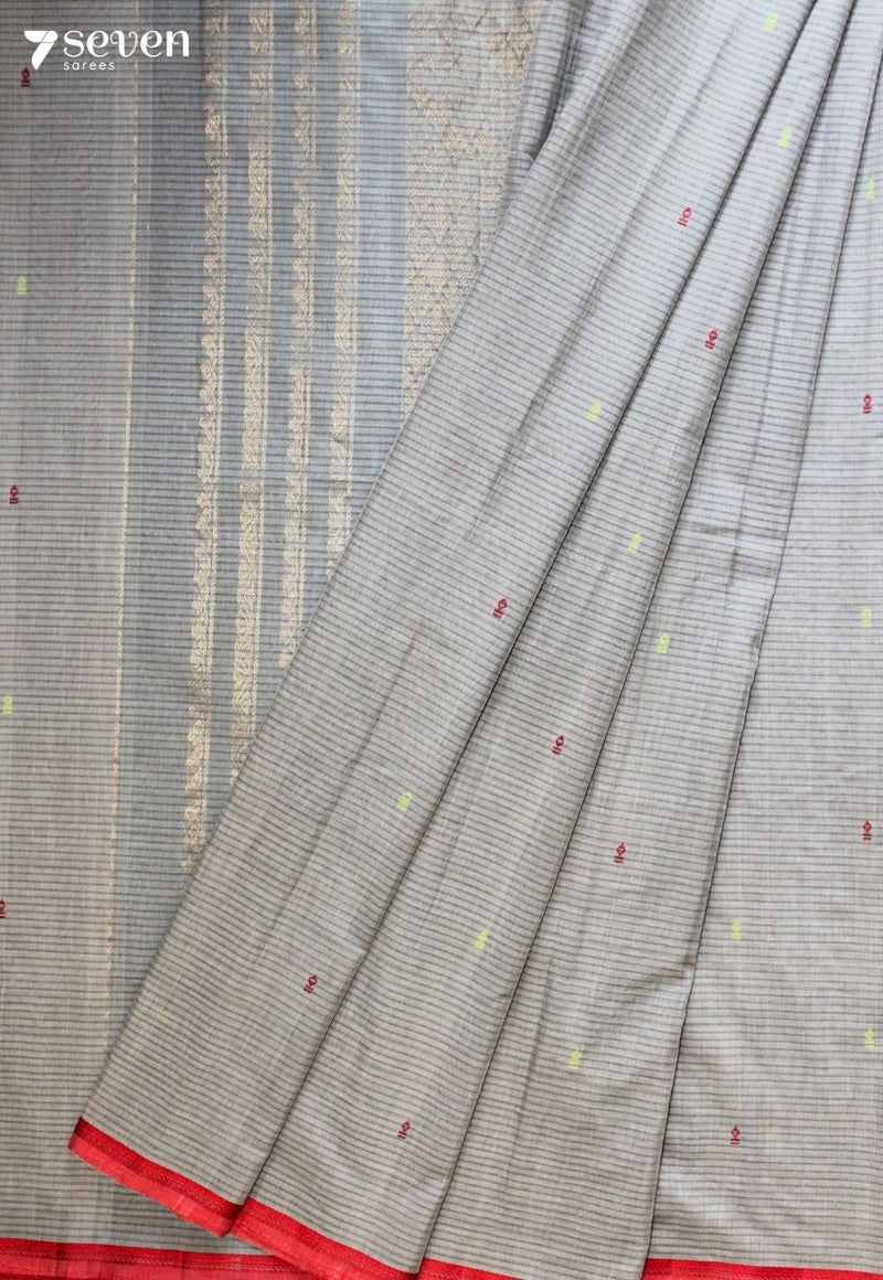 Dharusha Signature Seven Handloom Grey Bangalore Pure Cotton Saree