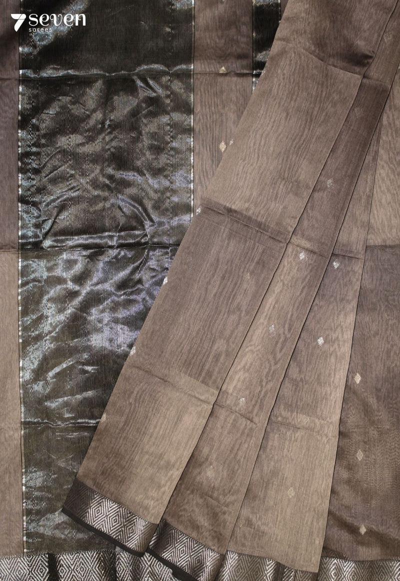 Chayavi Maheshwari Handloom Brown Silk Cotton Saree