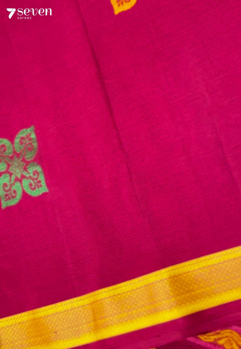 Manjari Signature Seven Handloom Red Bangalore Pure Cotton Saree