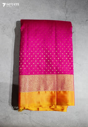 A Million Dew Drops Signature Seven Handloom Pink Bangalore Pure Silk Saree|Silk Mark Certified - Seven Sarees - Saree - Seven Sarees