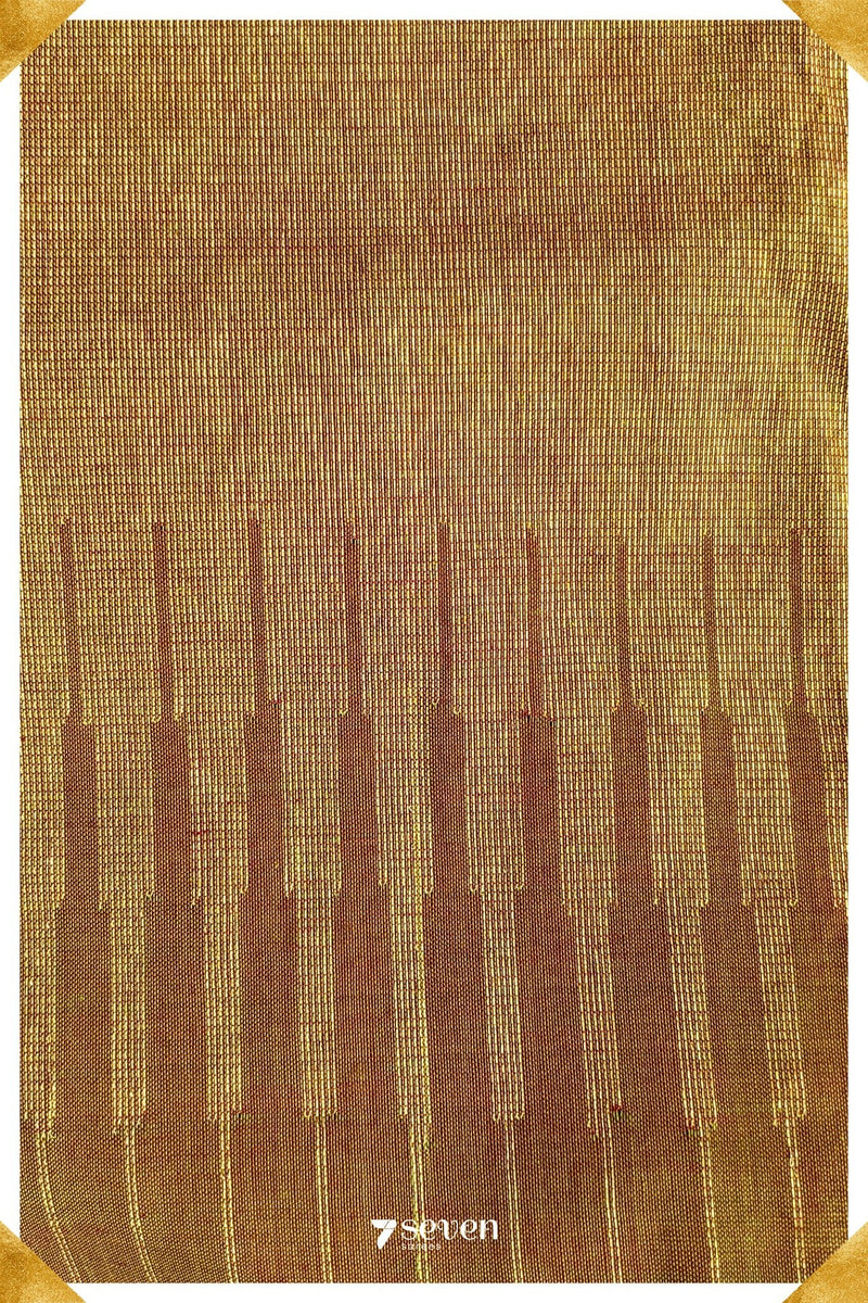 Aala Signature Seven Handloom Brown Bangalore Cotton Saree - Seven Sarees - Saree - Seven Sarees